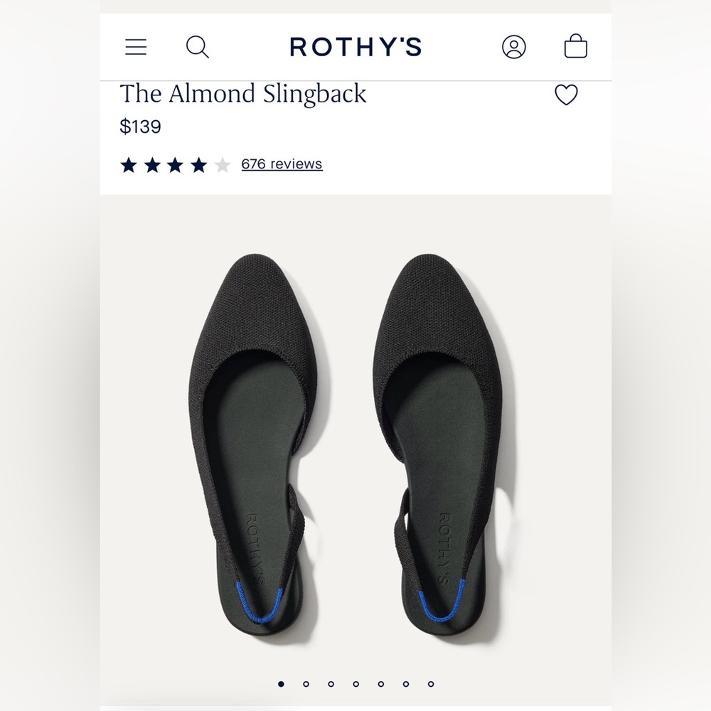 ROTHYS THE ALMOND SLINGBACK IN BLACK,  7
BRAND NEW - Picture 9 of 11